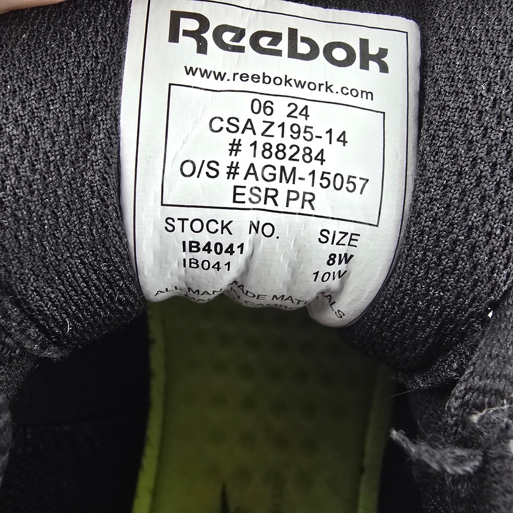 Reebok Men's Sublite Cushion Work Composite Toe Safety Shoes Black 8 - Picture 11 of 14